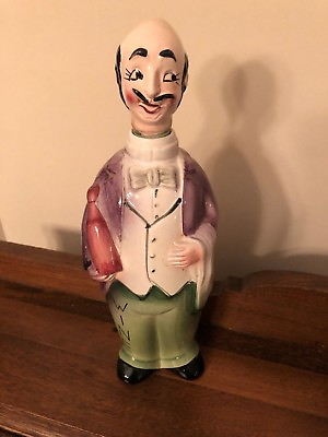 #ad Antique Shape of Man Wine Holder Porcelain Italian or French Looking 12quot; tall $52.00