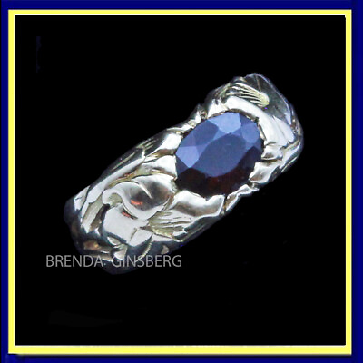 #ad Henri Vever Signed Art Nouveau Ring 18k Gold Garnet Victorian French Unisex 7178 $4250.00