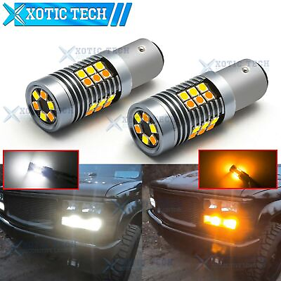 #ad 2357 Dual Color LED Turn Signal Parking Light Bulb For Chevy C K1500 Silverado $19.19