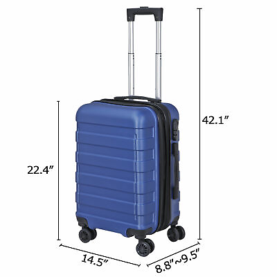 #ad 21quot; Spinner Carry on Luggage Suitcase Wheels Expandable Travel Bag Hardside $44.58