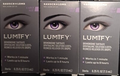 #ad Lot Of 3 Bottles Lumify 0.25 FL Oz 7.5mL EXP 10 25 Free Shipping * $39.99