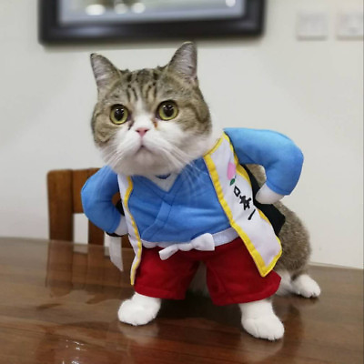 #ad #ad Funny Pet Cat Dog Clothes Sumarai Uniform Christmas Cosplay Costume Fancy Dress $13.80