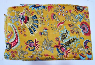 #ad Natural Floral Print Indian Dress Material Craft Sewing Cotton Fabric 20 Yard $96.79