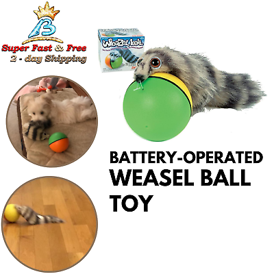 #ad Best Cat Toys Interactive Teaser Chase Moving Weasel Roll Ball Battery Operated $16.26