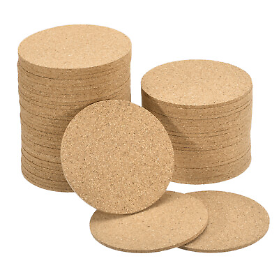 #ad 95mm 3.74quot; Round Coasters 3mm Thick Cork Cup Mat Pad for Tableware 60pcs AU $35.48