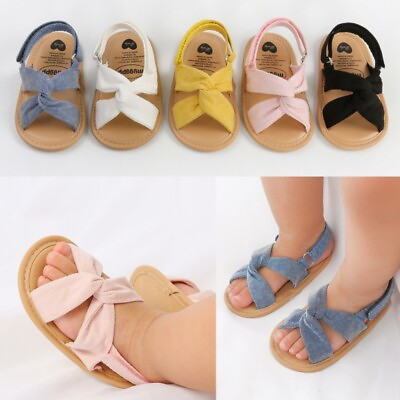 #ad Newborn Baby Boy Girl PU Leather Sandal Shoes Crib Pram Shoes Open Toes Summer $10.80
