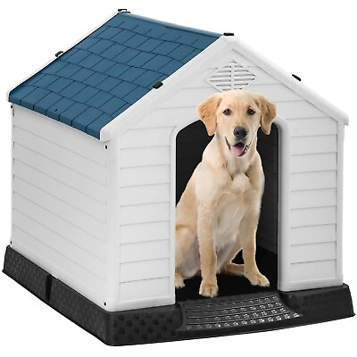 #ad FDW Dog House Indoor Outdoor Durable Ventilate Waterproof Pet Plastic Dog Hou... $102.65