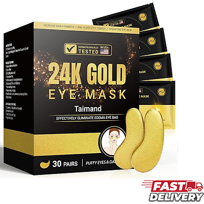 #ad #ad 30 Pairs Under Eye Patches 24K Gold Under Eye Mask For Puffy Eyes Dark Circles $14.58