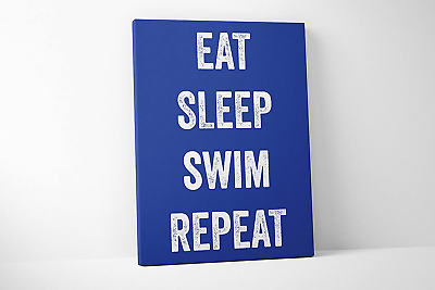 #ad Eat Sleep Swim Canvas Swimming Team Gift 12 X 18 Inches $50.00