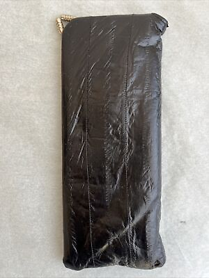 #ad Vintage Eyeglasses Case Clutch Wallet Black Eel Skin Kiss Lock Velvet Inside $14.00