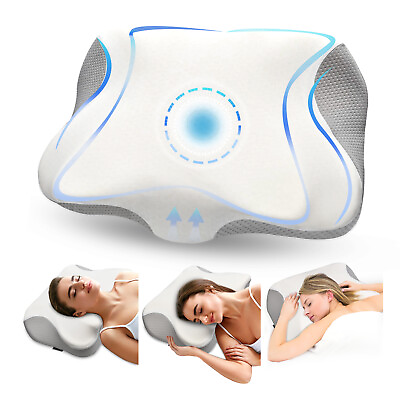 #ad Cervical Neck Pillows for Neck Pain Relief Memory Foam PillowsSide Sleep Pillow $33.90