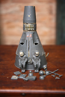 #ad Vintage United States Space Capsule Plastic Model Kit Built Parts astronaut toy $35.00