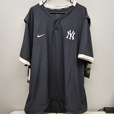 #ad Mens Nike MLB New York Yankees Authentic Short Sleeve Pull Over Jacket Size 4XL $39.99