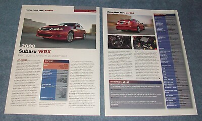 #ad 2008 Subaru WRX Road Test Info Article quot;From Ugly to Lovely in 20000 Miles?quot; $11.99