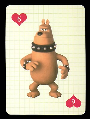 #ad 1 x playing card Wallace amp; Gromit Preston dog 6 of Hearts Q98 GBP 2.19