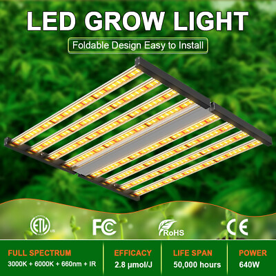 #ad 640W Full Spectrum Samsung LED Commercial Grow Light Bar for Indoor Plant Flower $349.69