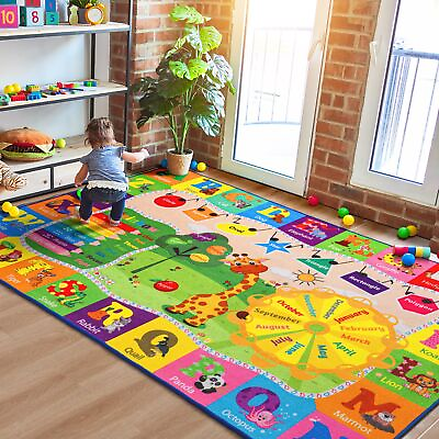 #ad Kids Rug Play Mat Carpet Educational and Fun Playmat ABC Alphabet Animals Sha $61.25