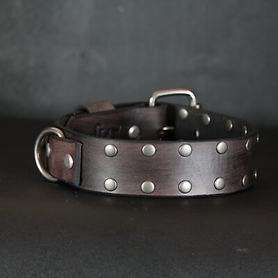 #ad Studded Leather Dog Collar. 1.5” inch Wide. Antique Black $49.00