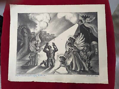 #ad Ruth Starr Rose quot;And The Lord Delivered Daniel..quot; Titledamp;Signed Lithograph 1942 $574.99