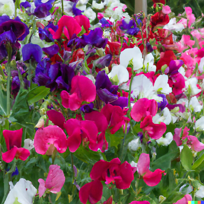 #ad 80 ct Sweet Pea Vine Seeds Royal Family Flower Garden Mix FREE SHIPPING $5.95