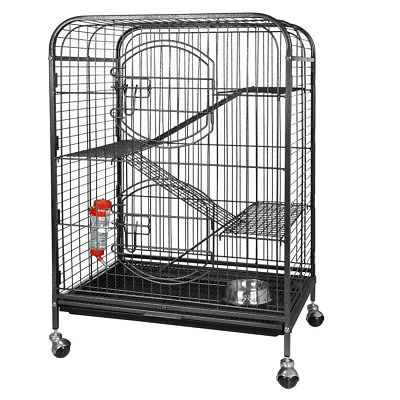 #ad 37” Ferret Home Pet Cage Small Animals Hutch with 2 Front Doors amp; Tray $60.58