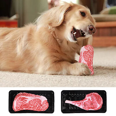 #ad Squeaky Dog Toys Simulation Steak Voice Teething Pet Supplies Sound Chew Toys $10.36