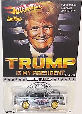 #ad #x27;55 #x27;57 Chevy Custom Hot Wheels Car Trump is My President Series w RR $97.77