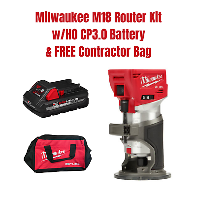 #ad Milwaukee M18 FUEL Compact Router Kit 2723 20 w HO CP3.0 Battery amp; FREE Bag $189.95