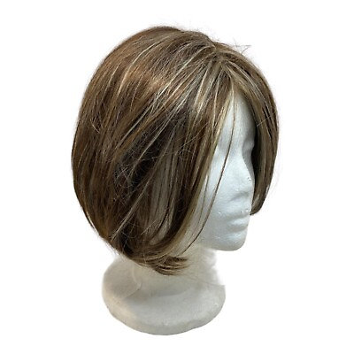 #ad 🐞 WOMENS FULL LAYERED HIGHLIGHTED BROWN BLONDE BOB WIG CHIN LENGHT EUC H1 $19.99