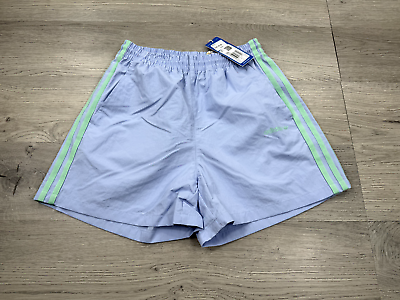 #ad Adidas Originals Women#x27;s Shorts XS Blue Island Club Stripes Nylon Trefoil $22.99