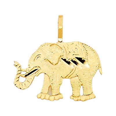 #ad 14K Yellow Gold Elephant Pendant $68.98