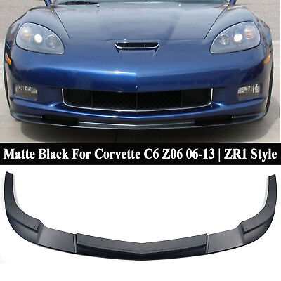 #ad For Corvette C6 Z06 06 13 ZR1 Style Black Front Bumper Splitter Lip Spoiler $81.99