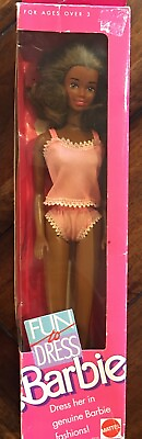 #ad Vintage New 1989 Barbie Fun to Dress African American Doll #4939 $18.00