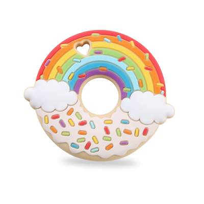 #ad Rainbow Donut Sensory Chew Teether for Boys and GirlsFood Grade Silicone Saf... $12.99
