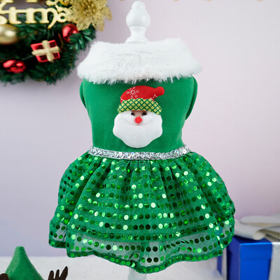 Puppy Dog Christmas Costume Dog Clothes Dress Lightweight Pet Cat Xmas Clothing $5.69
