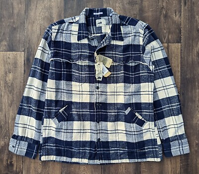 #ad NWT Mens Gant Rugger Distressed Handwoven Twill Plaid Mackinaw Shirt Jacket XL $30.00