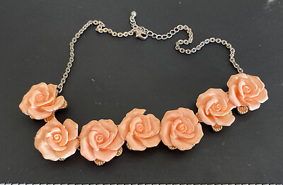 #ad CHARMING FLOWER NECKLACE PINK A0”0322 $10.17