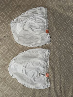 #ad 2 Pairs Of High waist Panties White Cotton Underwear Size XL NWT $9.00