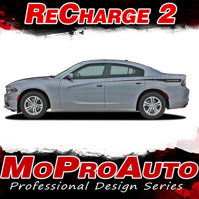 2015 2018 for Dodge Charger Vinyl Graphics RECHARGE 2 Hood Side Decal Stripes $144.99