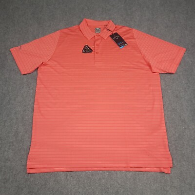 #ad Callaway shirt mens XL striped golf polo Opti Dry orange NWT $21.95