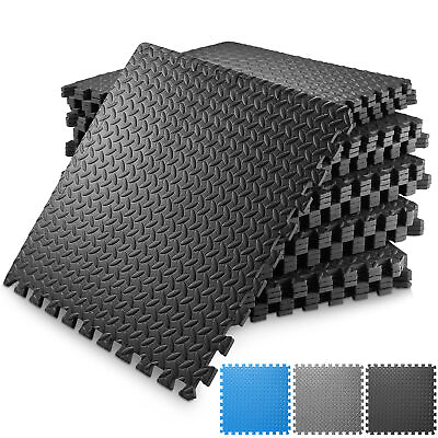 #ad Exercise Flooring Mats Foam Rubber Interlocking Puzzle Tiles 12 120 SQFT $45.99