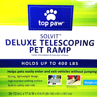 #ad Top Paw Solvit Deluxe Telescoping Pet Ramp 39 72in. Up to 400 LBS $69.99