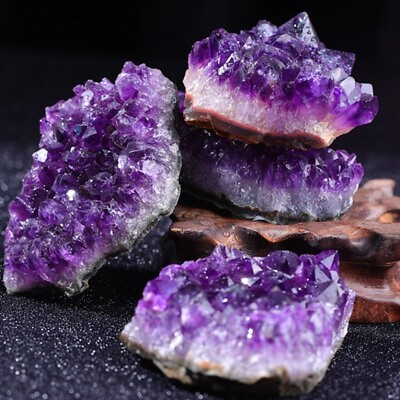 #ad Natural Amethyst Crystal Cluster Specimens Healing Reiki Home Table Car Ornament $15.00