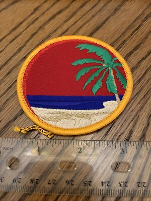 #ad Vintage Tropical Paradise Palm Tree 1990’s Aesthetic Embroidered Patch For Vest $10.20