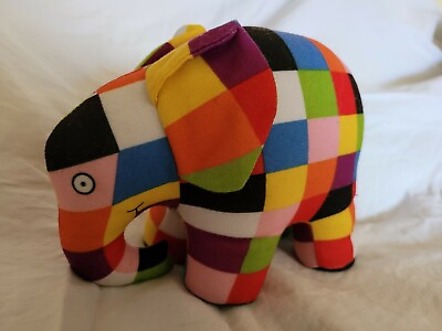 #ad Elmer Colorful Patchwork 7quot; Elephant 1996 Vintage Plush $16.99