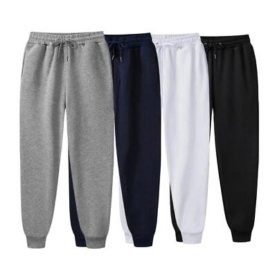 #ad Mens Jogging Fleece Joggers Tracksuit Bottoms Trousers Gym Workout Sweat Pants $14.99