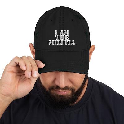 #ad I AM the Militia Patriotic MAGA 2024 Distressed Dad Hat $24.99