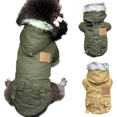 Pet Dog Winter Warm Hooded Jumpsuit Coat Puppy Jacket Clothes Apparel Costume US $12.85