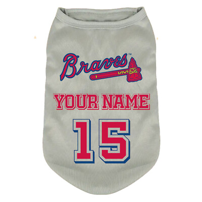 #ad Atlanta Braves Dog Shirt Custom Name amp; Number Puppy Clothes Baseball Jersey Dog $19.95
