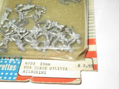 #ad HERITAGE MINIATURES 6753 15MM CSA STATE MILITIA ATTACKING NEW= S31B $18.75